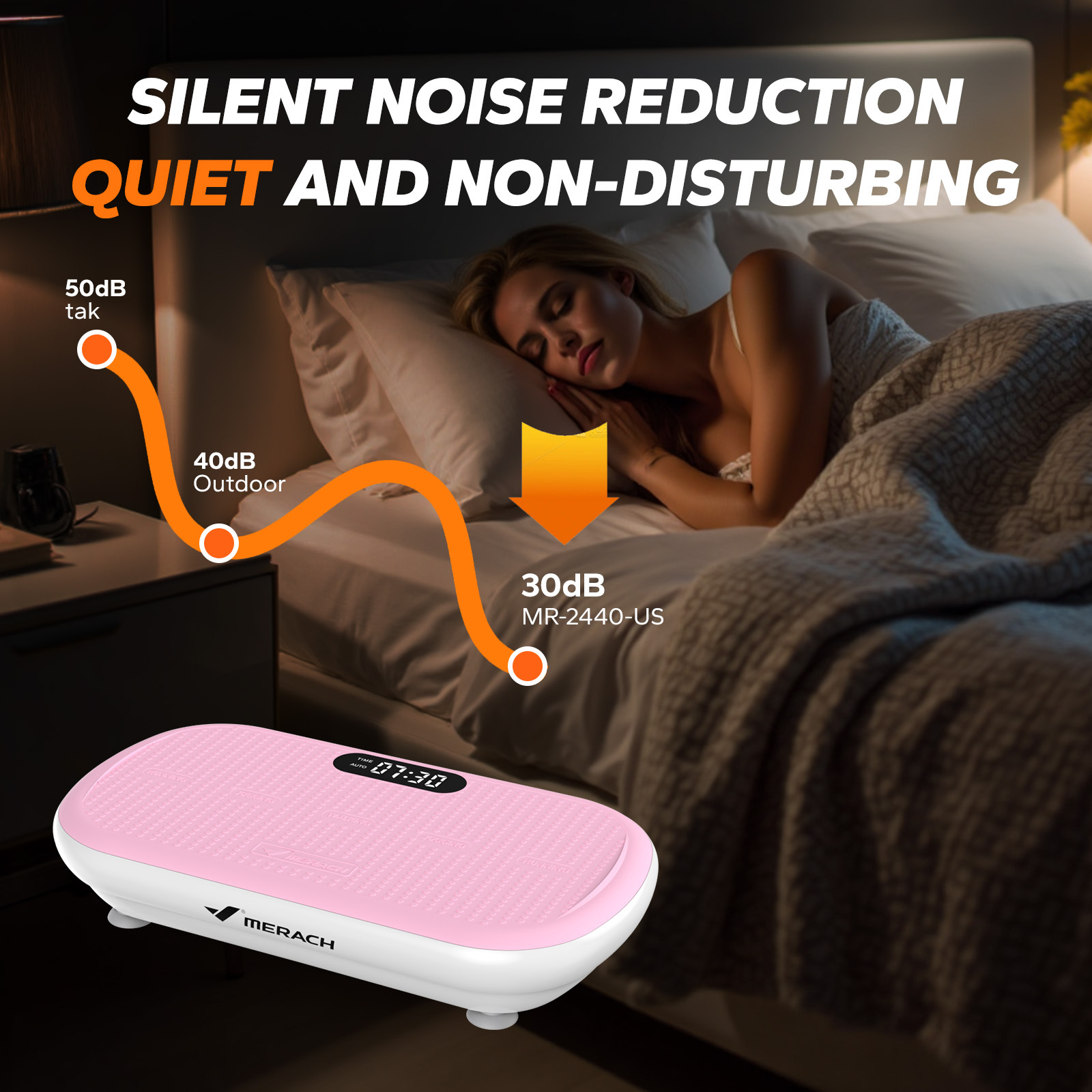 MERACH Vibration Plate Pro - 440 lbs Support, Enhanced Width & Motor, Bluetooth Sync, Silicone Pedals, Intense Fat Burning, Auto Start/Stop, Home Gym Equipment