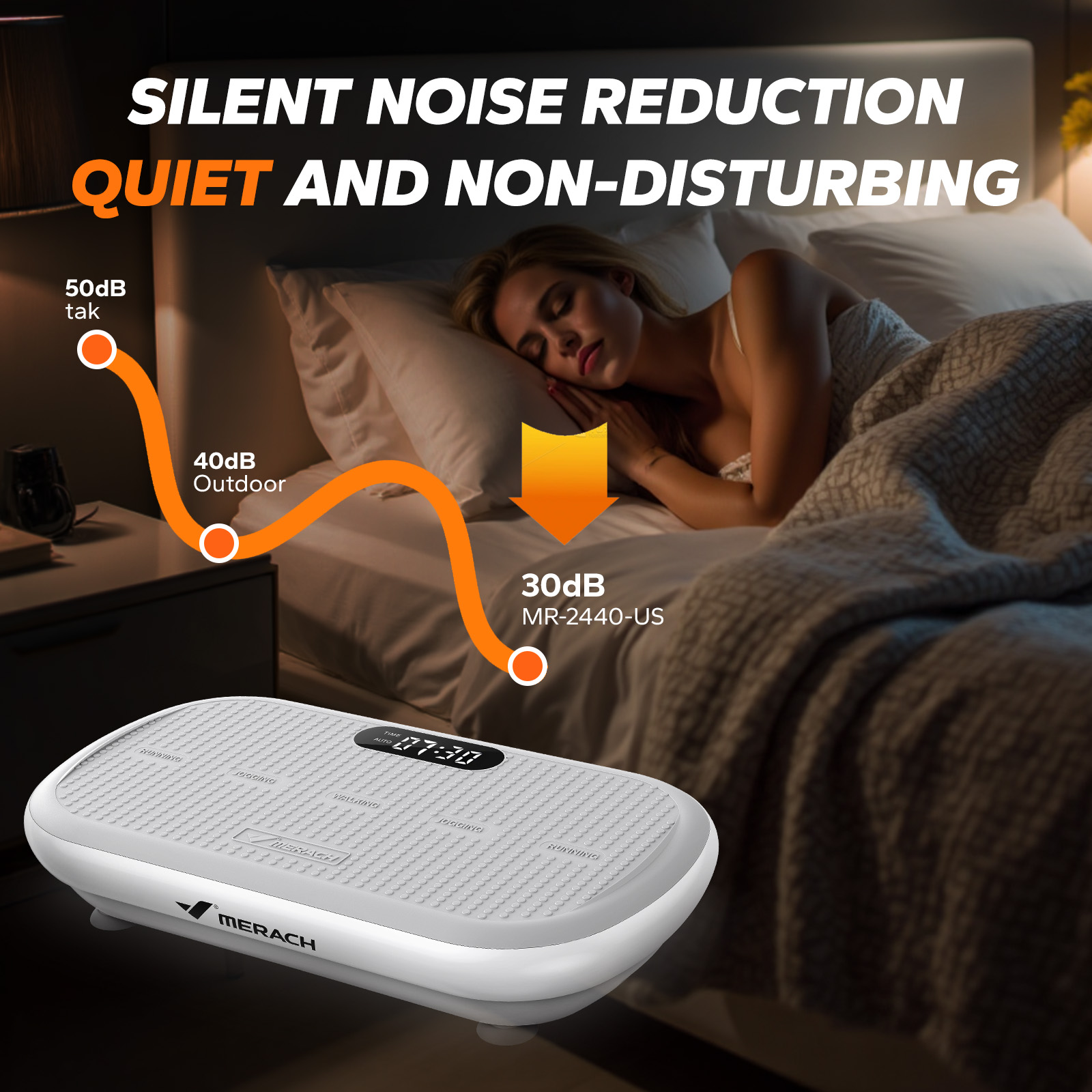 MERACH Vibration Plate Pro - 440 lbs Support, Enhanced Width & Motor, Bluetooth Sync, Silicone Pedals, Intense Fat Burning, Auto Start/Stop, Home Gym Equipment