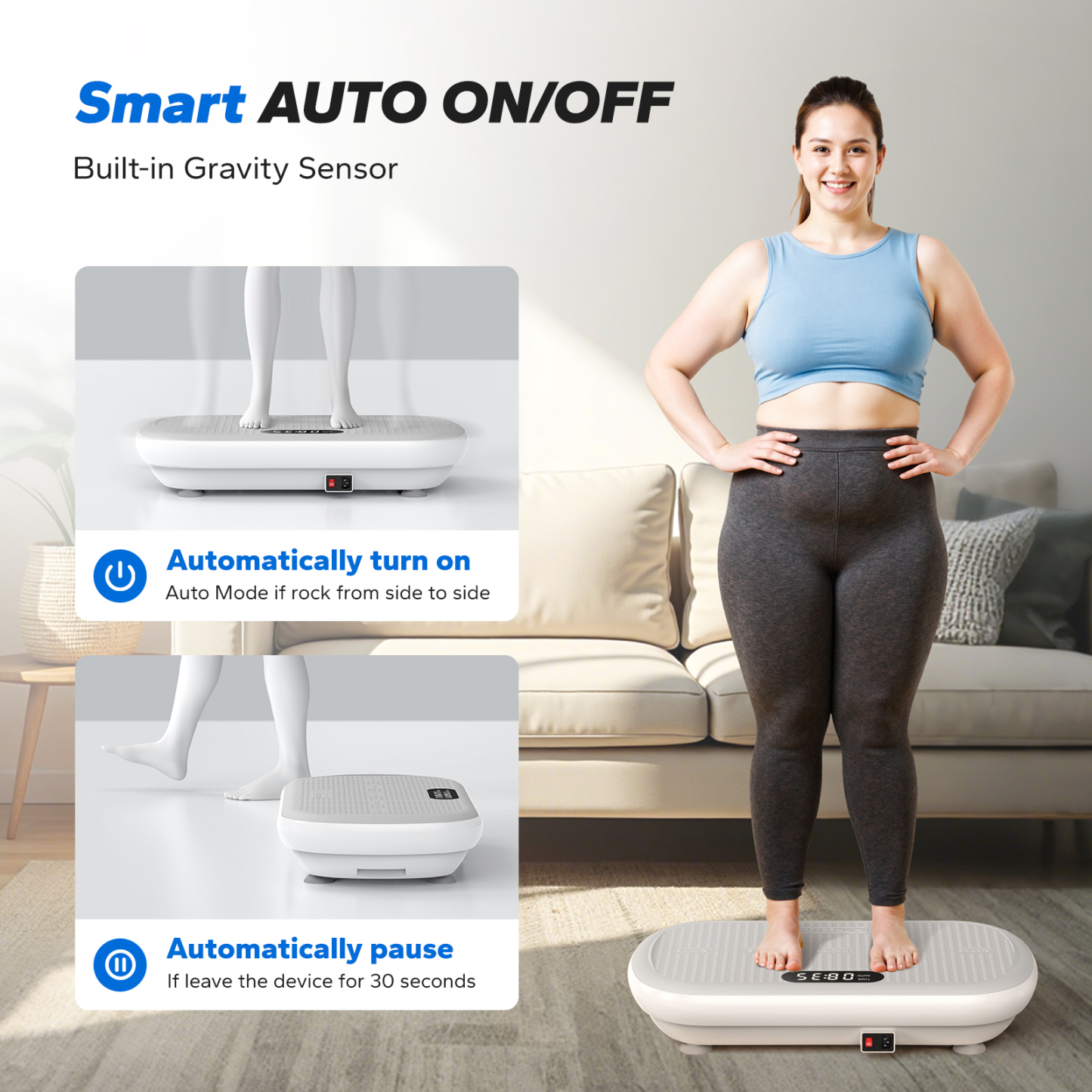 MERACH Vibration Plate Exercise Machine: Upgraded Width & Motor, Supports 440LBS, Bluetooth, Silicone Pedals, Deep Fat Burn, Smart Auto Start/Stop