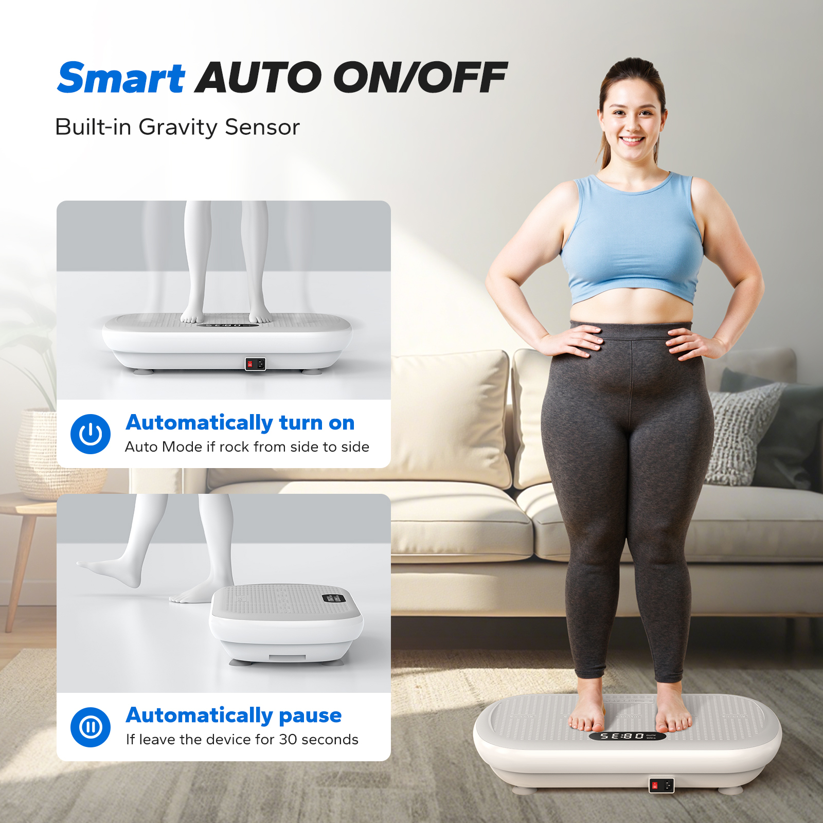 MERACH Vibration Plate Exercise Machine: Upgraded Width & Motor, Supports 440LBS, Bluetooth, Silicone Pedals, Deep Fat Burn, Smart Auto Start/Stop