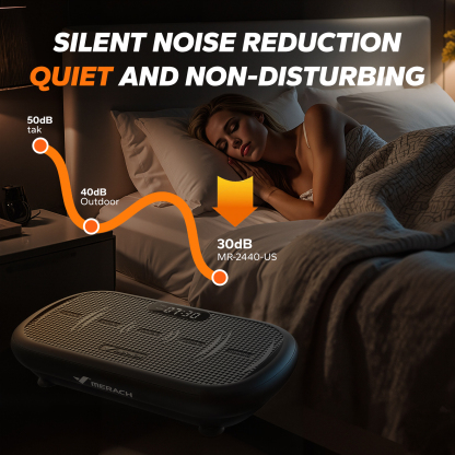 MERACH Vibration Plate Pro - 440 lbs Support, Enhanced Width & Motor, Bluetooth Sync, Silicone Pedals, Intense Fat Burning, Auto Start/Stop, Home Gym Equipment