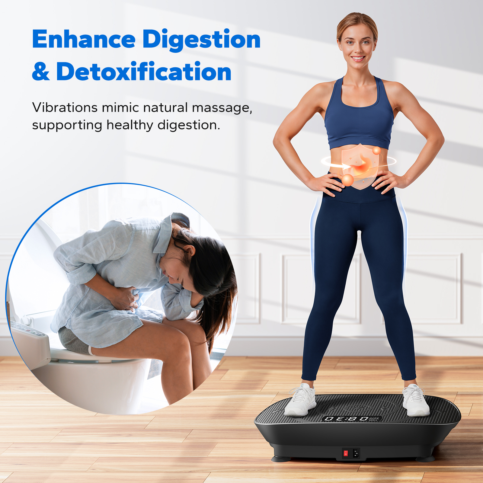 MERACH Compact Vibration Plate Exercise Machine, Mini Whole Body Shake Platform Exercise Machine with Remote Control