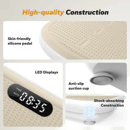 MERACH Vibration Plate Exercise Machine: Upgraded Width & Motor, Supports 440LBS, Bluetooth, Silicone Pedals, Deep Fat Burn, Smart Auto Start/Stop