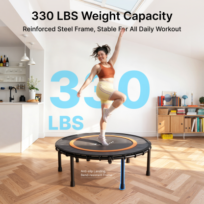 MERACH 40" Fitness Trampoline with Bungees, Foldable Mini Trampoline, 330 lbs Capacity