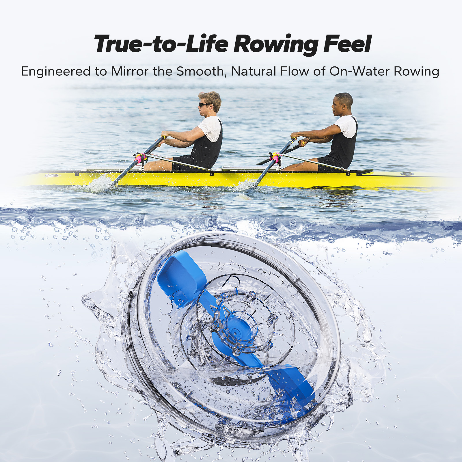 MERACH Water Rowing Machines for Home, Foldable Row Machine with 400LBS Weight Capacity, Dedicated Monitor and Comfortable Seat, Free MERACH App for Immersive Water Rower