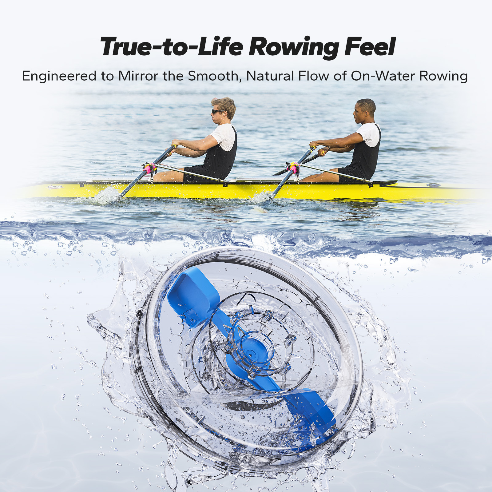 MERACH Water Rowing Machines for Home, Foldable Row Machine with 400LBS Weight Capacity, Dedicated Monitor and Comfortable Seat, Free MERACH App for Immersive Water Rower