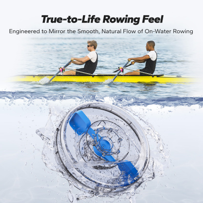 MERACH Water Rowing Machines for Home, Foldable Row Machine with 400LBS Weight Capacity, Dedicated Monitor and Comfortable Seat, Free MERACH App for Immersive Water Rower