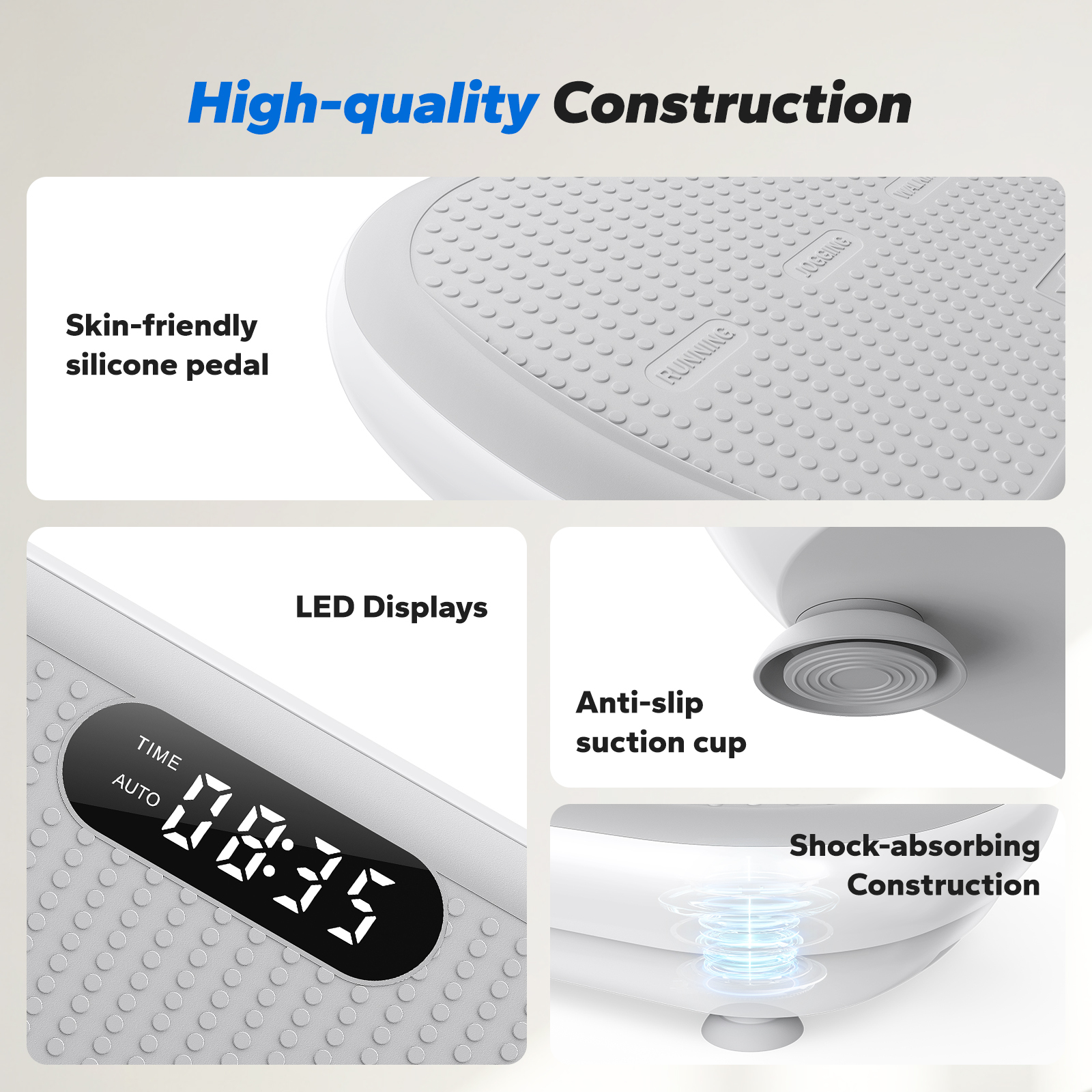 MERACH Vibration Plate Exercise Machine: Upgraded Width & Motor, Supports 440LBS, Bluetooth, Silicone Pedals, Deep Fat Burn, Smart Auto Start/Stop