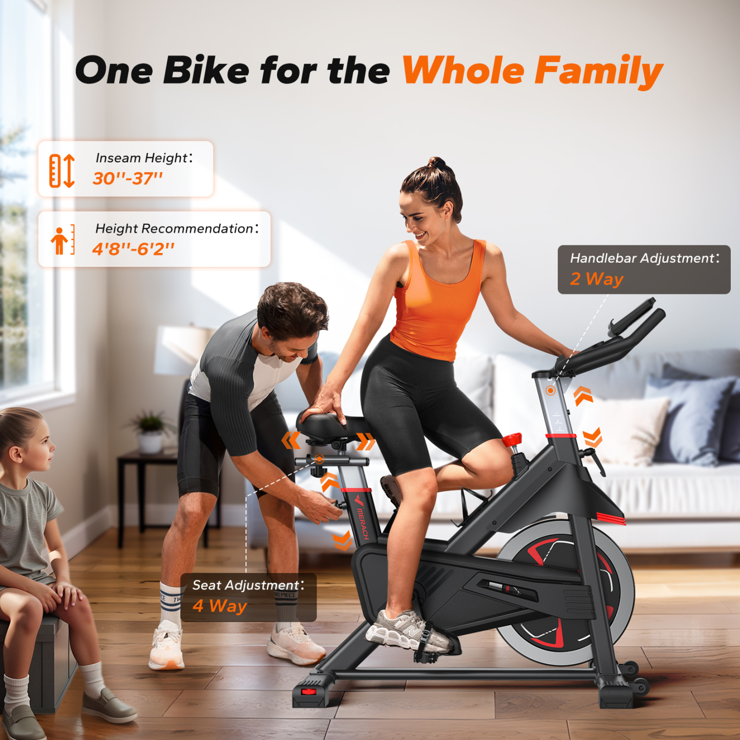 MERACH Indoor Cycling Bike Stationary Exercise Bike 100 Resistance with LED Monitor Free APP Silent Belt Drive and Comfortable Seat Cushion for Cardio Workout
