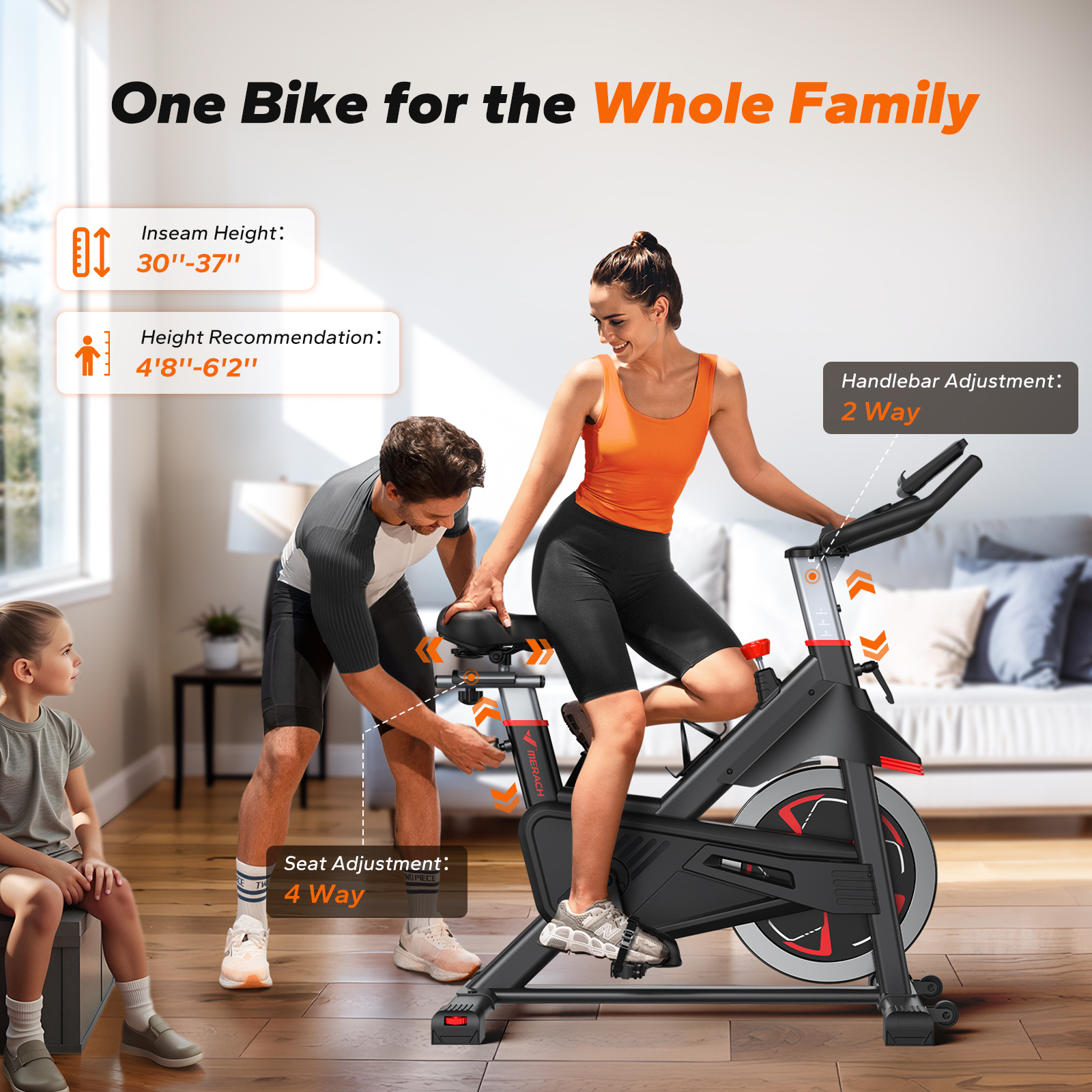 MERACH Indoor Cycling Bike Stationary Exercise Bike 100 Resistance with LED Monitor Free APP Silent Belt Drive and Comfortable Seat Cushion for Cardio Workout