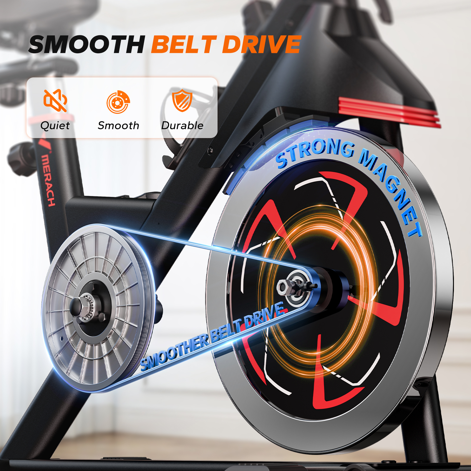 MERACH Exercise Bike Magnetic Home Stationary Bike with Free App