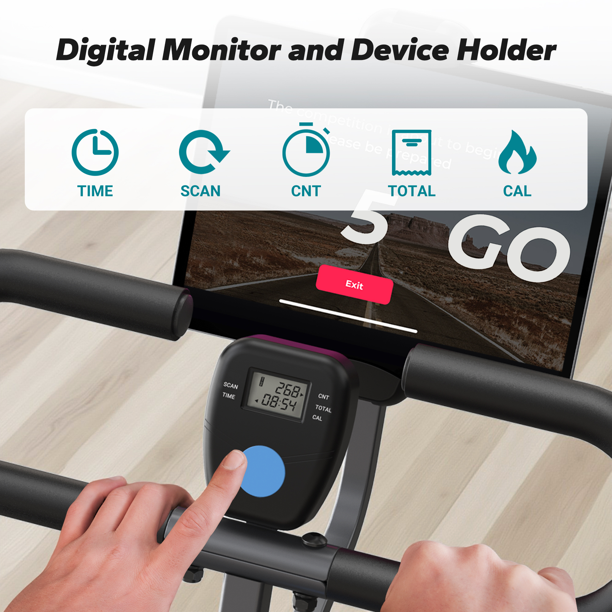 MERACH Squat Machine, Foldable Exercise Equipment with 4-Level Resistance & Device Holder, Home Gym Machine for Arm, Glute & Leg Workout