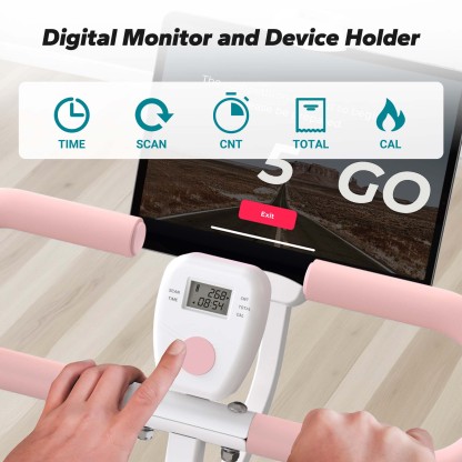 MERACH Squat Machine with 4-Level Resistance, Adjustable Home Gym Upright Rower for Glutes, Legs & Full Body Workout, Includes Device Holder