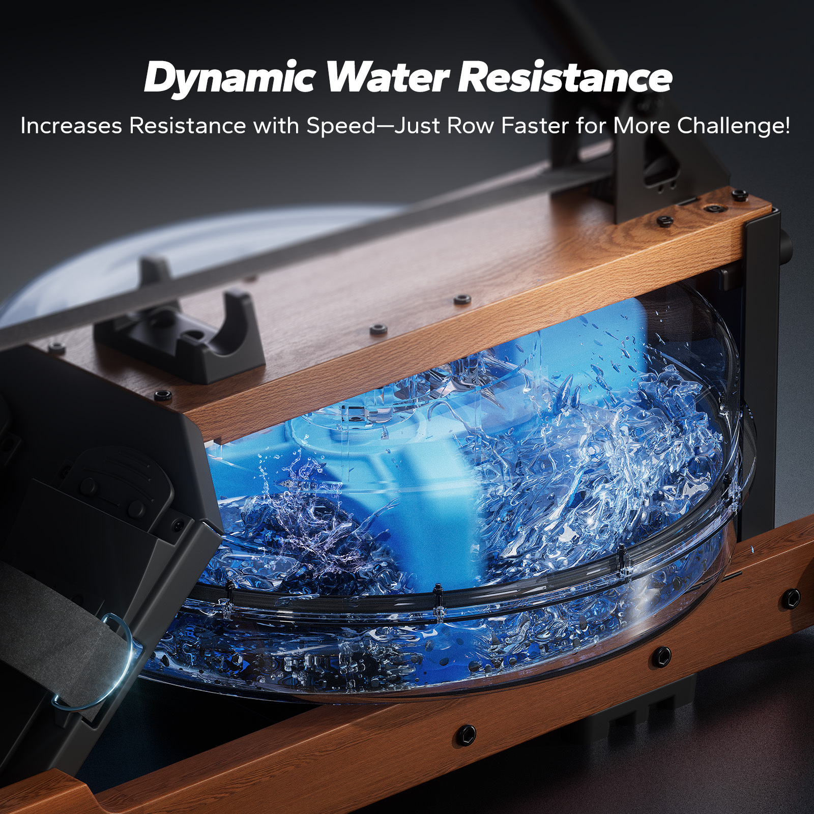 MERACH Water Rowing Machines for Home, Foldable Row Machine with 400LBS Weight Capacity, Dedicated Monitor and Comfortable Seat, Free MERACH App for Immersive Water Rower