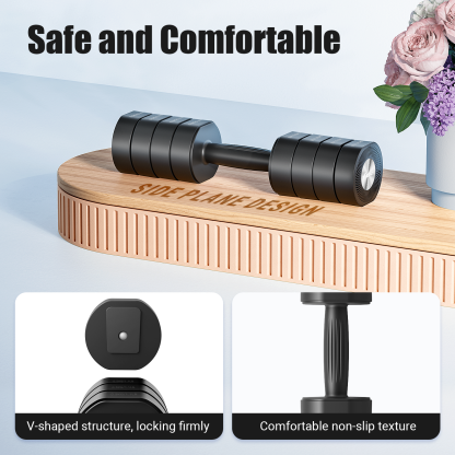 MERACH 8.8 lbs Adjustable Dumbbells Set of 2, 4-in-1 Free Weights for Women, Hand Weights for Home Gym, Black