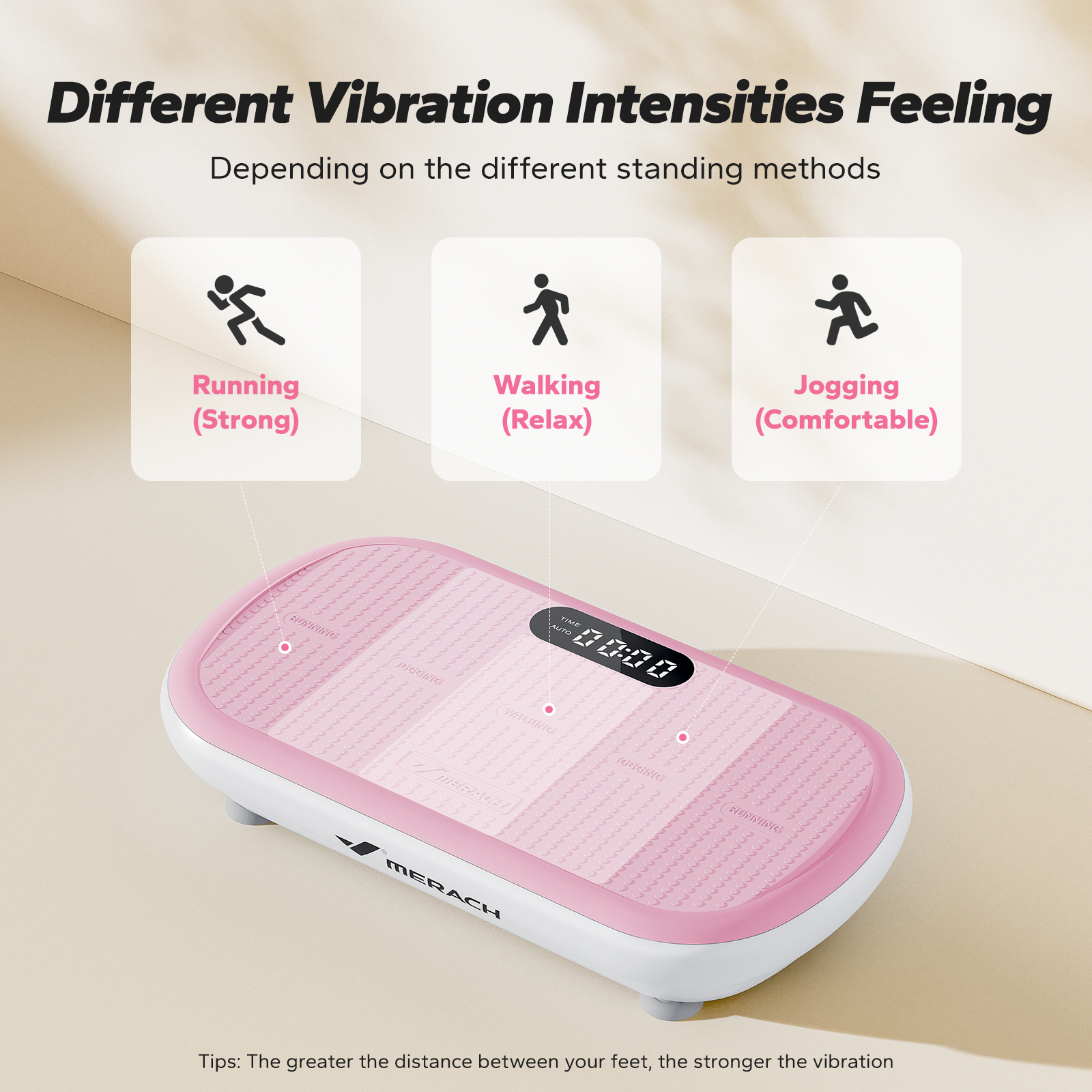 MERACH Vibration Plate Exercise Machine: Upgraded Width & Motor, Supports 440LBS, Bluetooth, Silicone Pedals, Deep Fat Burn, Smart Auto Start/Stop