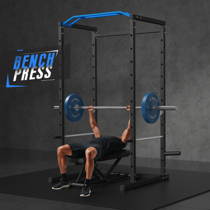 Power Rack Cage with 11 Adjustable Heights, 1600lbs Capacity Multi-Functional Squat Rack for Home Gym