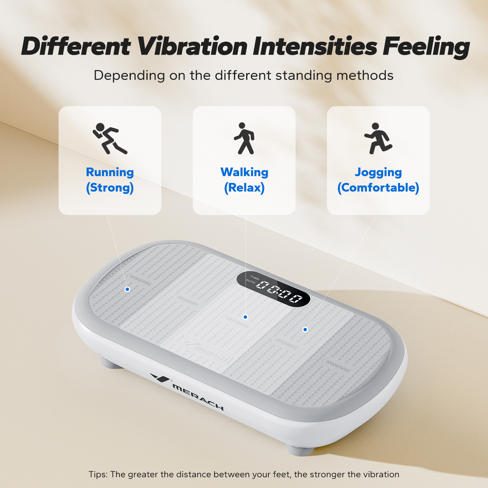 MERACH Vibration Plate Exercise Machine: Upgraded Width & Motor, Supports 440LBS, Bluetooth, Silicone Pedals, Deep Fat Burn, Smart Auto Start/Stop