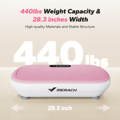 MERACH Vibration Plate Exercise Machine: Upgraded Width & Motor, Supports 440LBS, Bluetooth, Silicone Pedals, Deep Fat Burn, Smart Auto Start/Stop