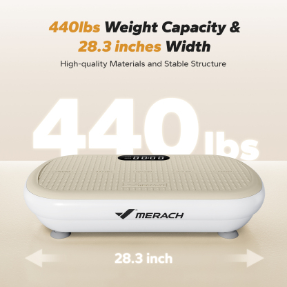 MERACH Vibration Plate Exercise Machine: Upgraded Width & Motor, Supports 440LBS, Bluetooth, Silicone Pedals, Deep Fat Burn, Smart Auto Start/Stop