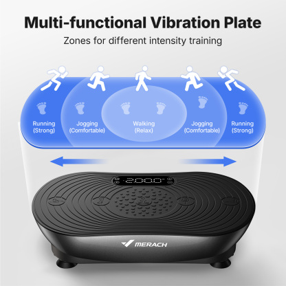 MERACH Vibration Plate Exercise Machine with LED Touch Screen, 99 Speed Levels, Bluetooth & Resistance Bands, Full Body Workout Platform for Home Fitness Training