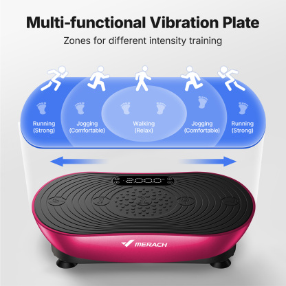 MERACH Vibration Plate Exercise Machine with LED Touch Screen, 99 Speed Levels, Bluetooth & Resistance Bands, Full Body Workout Platform for Home Fitness Training