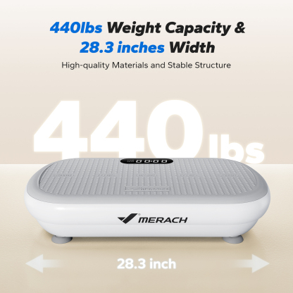 MERACH Vibration Plate Exercise Machine: Upgraded Width & Motor, Supports 440LBS, Bluetooth, Silicone Pedals, Deep Fat Burn, Smart Auto Start/Stop