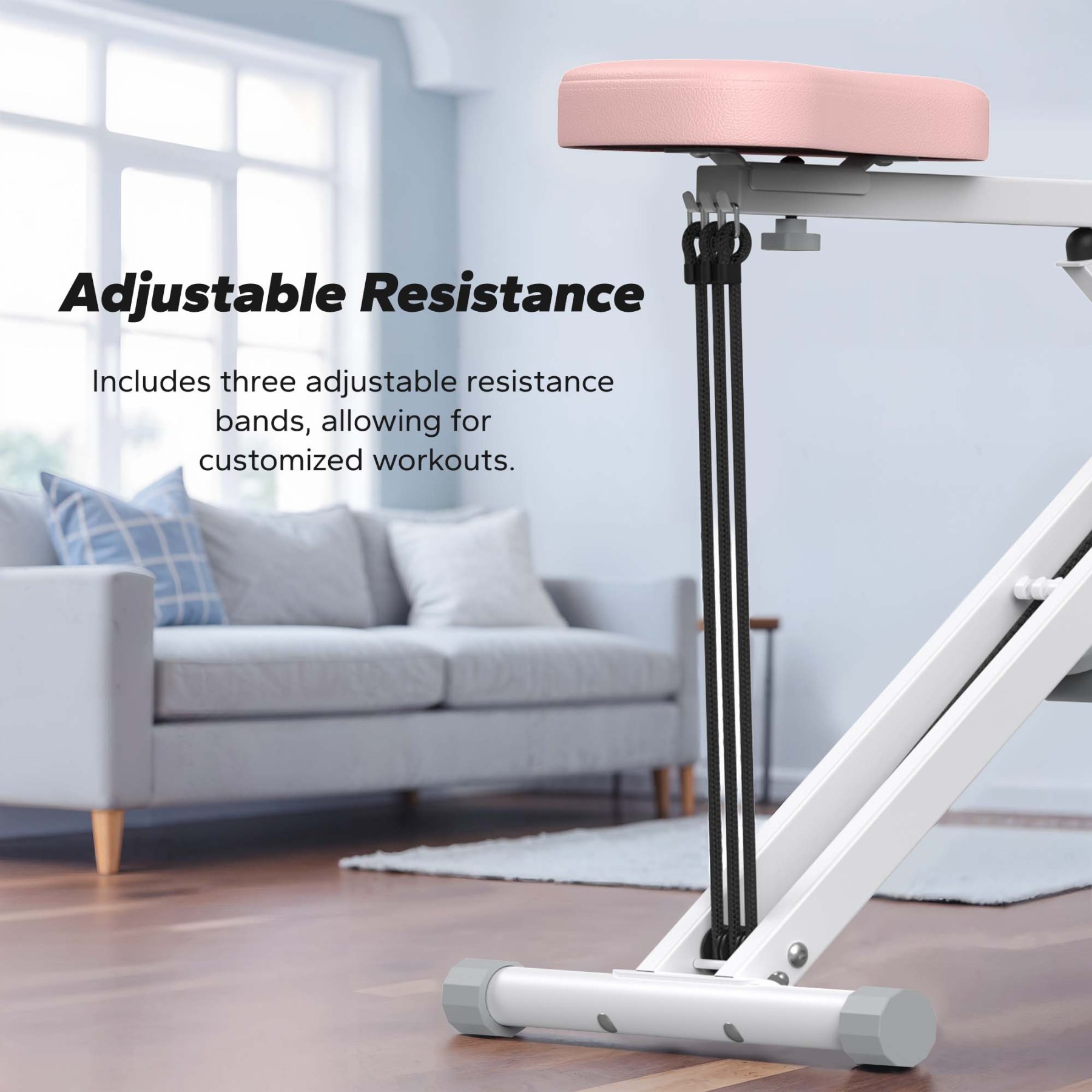 MERACH Squat Machine with 4-Level Resistance, Adjustable Home Gym Upright Rower for Glutes, Legs & Full Body Workout, Includes Device Holder