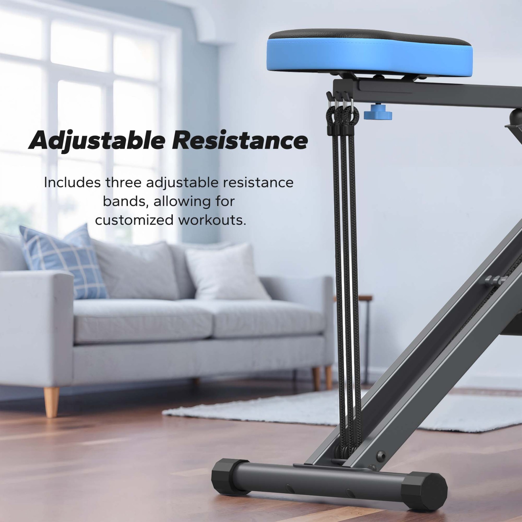 MERACH Squat Machine, Foldable Exercise Equipment with 4-Level Resistance & Device Holder, Home Gym Machine for Arm, Glute & Leg Workout