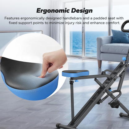 MERACH Squat Machine, Foldable Exercise Equipment with 4-Level Resistance & Device Holder, Home Gym Machine for Arm, Glute & Leg Workout