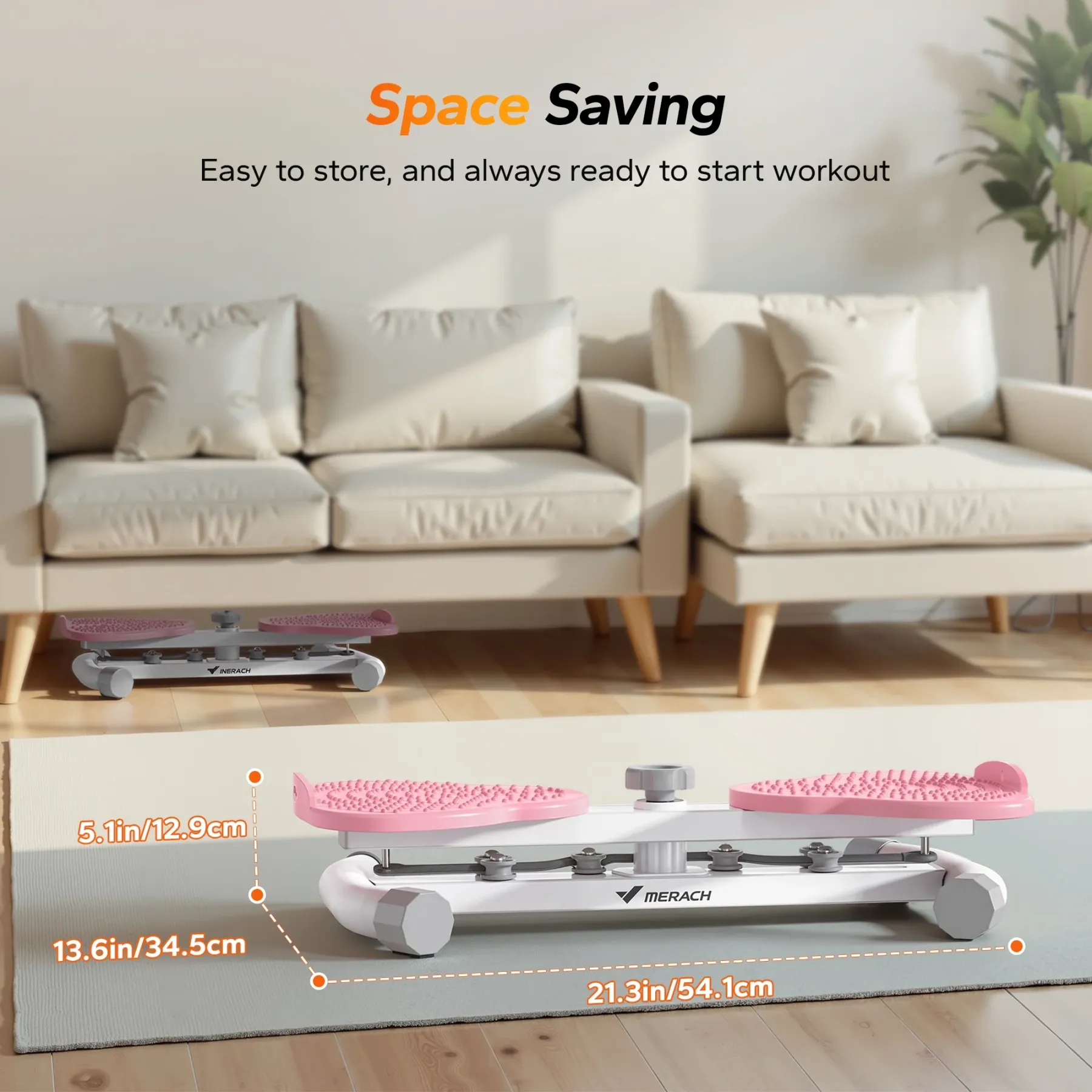 MERACH Slim Waist Twister - 300 lbs Silent Ab Toner Machine for Women, Core Workout Board, Home Gym Equipment for Hourglass Figure & Love Handle Reduction