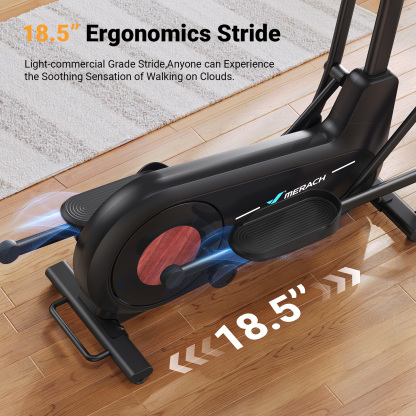 MERACH Elliptical Machine, Elliptical Exercise Machine with 18.5IN Stride, Hyper-Quiet Magnetic Drive System, Elliptical Trainer with 8 Resistance Levels, 400LBS Loading Capacity