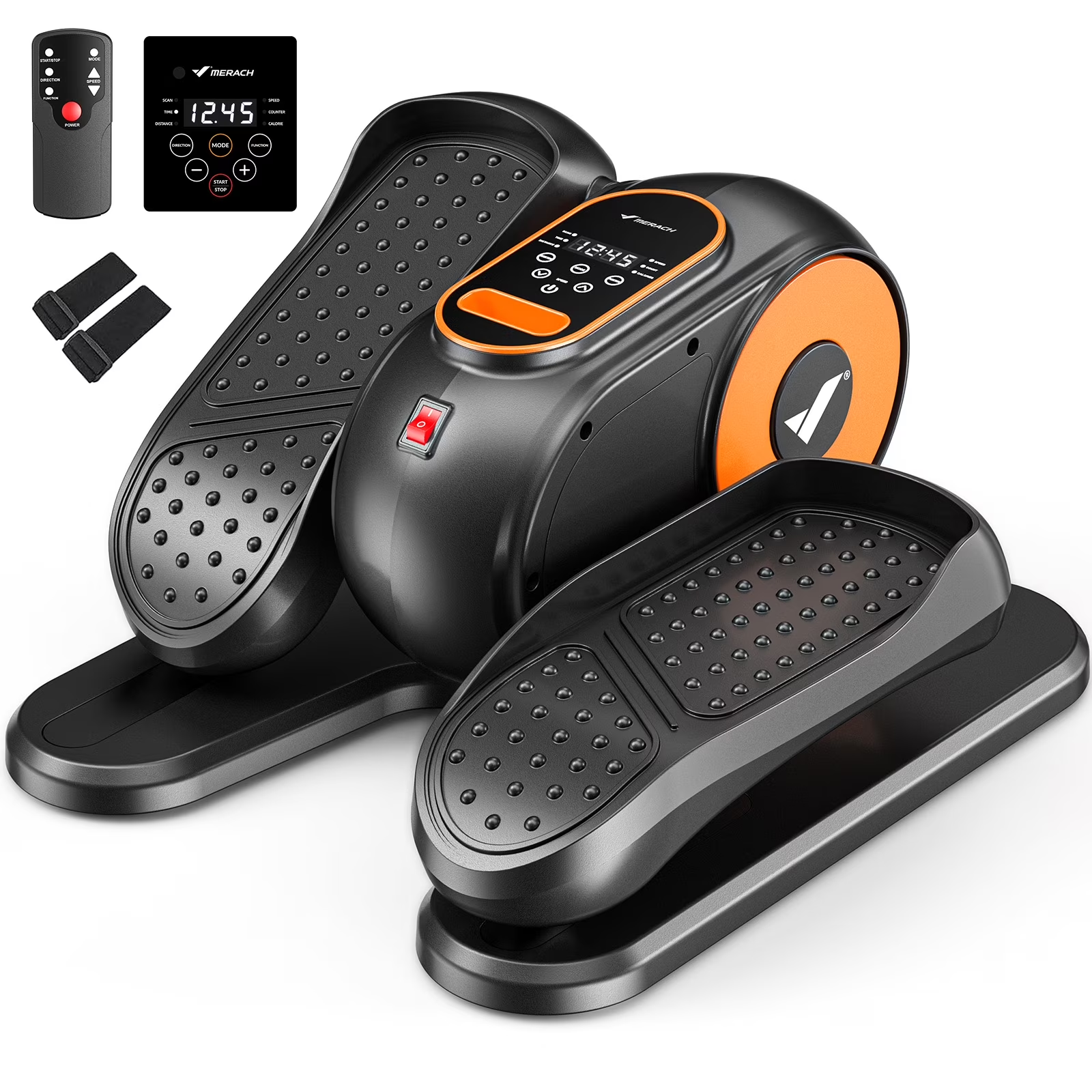 MERACH Under Desk Elliptical Machine, 12-Speed Quiet Seated Pedal Exerciser for Home Office, Seniors & Leg Exercise