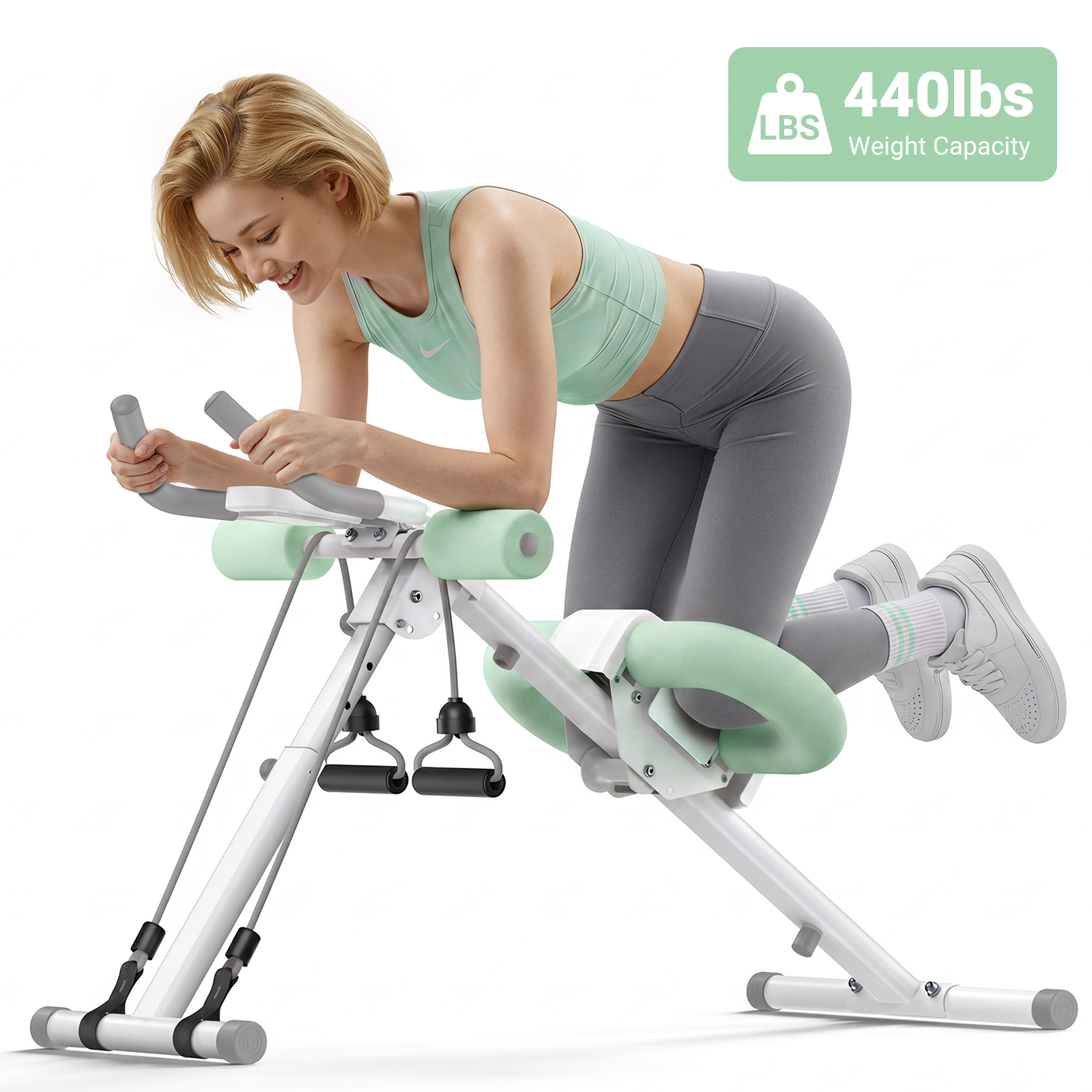 MERACH Ab Machine for Exercise, Adjustable Abdominal Workout machine for Home Gym, Foldable, Knee Protection