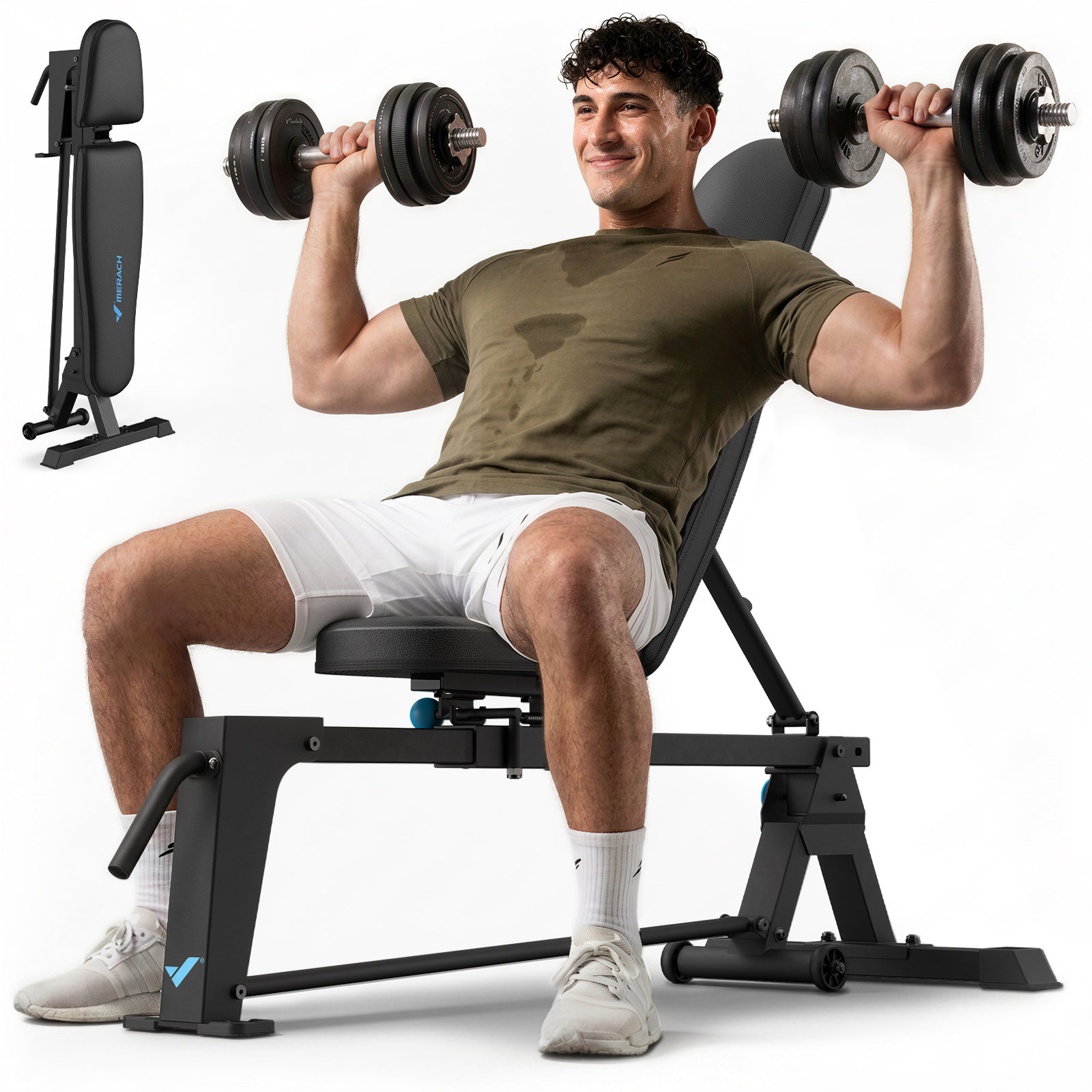 MERACH Adjustable Weight Bench Hold up to 1323lbs, Foldable Workout Bench Press for Home Gym Fitness Strength Training