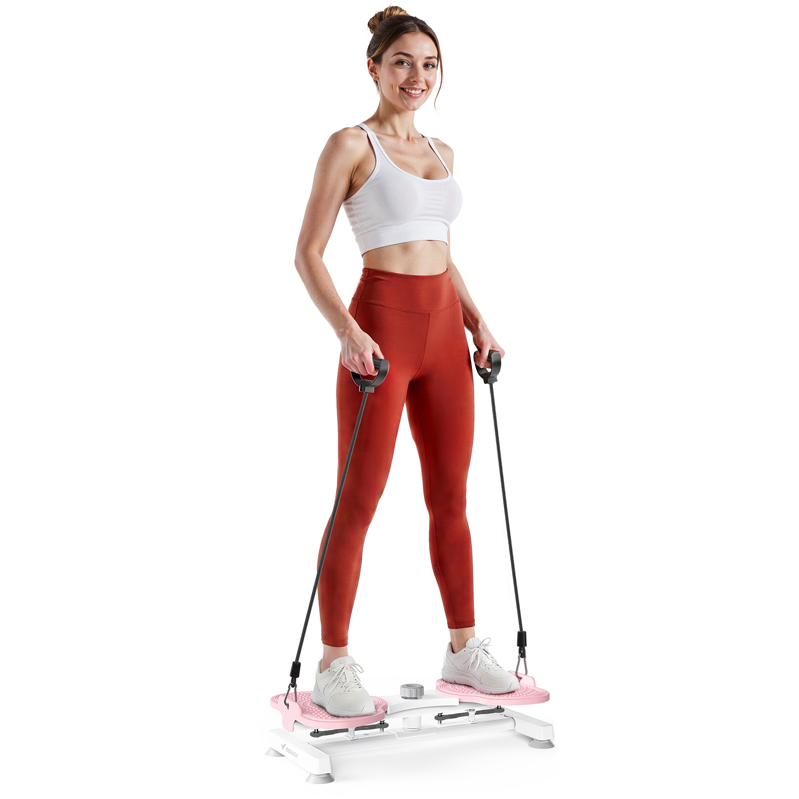 MERACH Slim Waist Twister, Silent Ab Toner for Women, 264 lbs Capacity, Core Workout Board for Home Gym, Pink