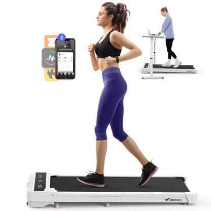 MERACH Walking Pad Treadmill 2.25Hp Ultra-Quiet Under Desk Treadmill 2 in 1 Walking and Jogging with LED Display,0.6-3.8 MPH,White