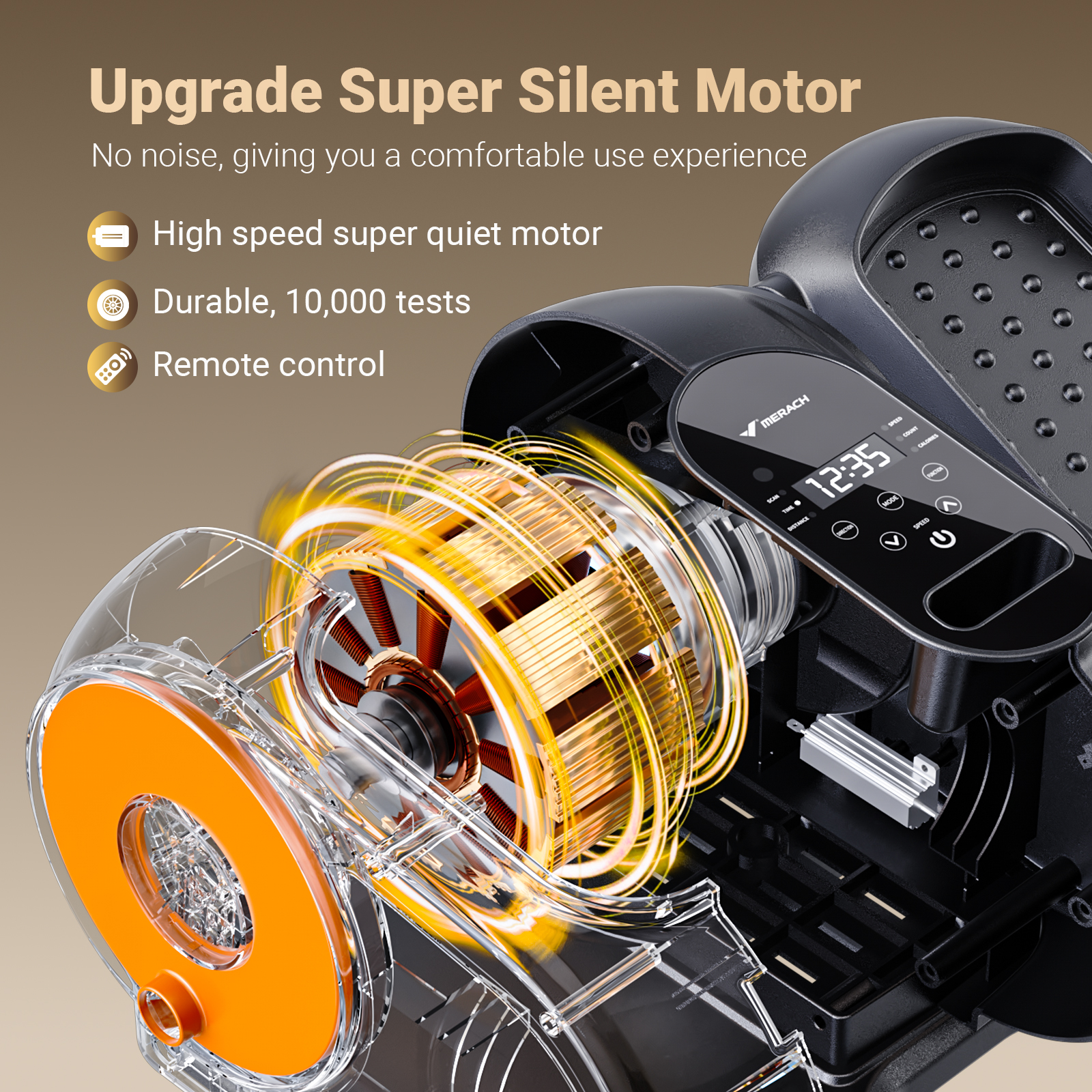 Under Desk Elliptical Machine, Ellipse Leg Exerciser with Remote Control for Home Use