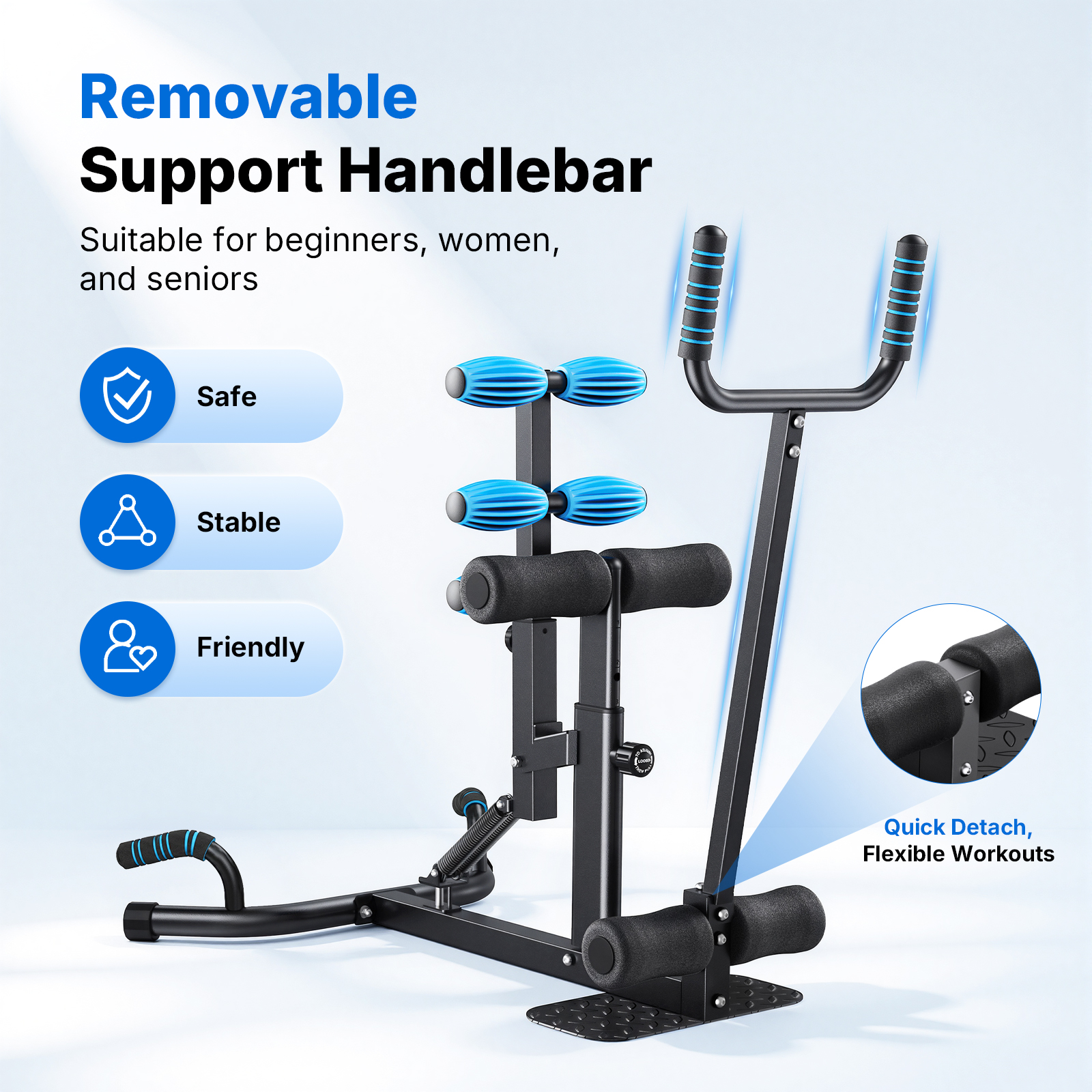 MERACH Deep Squat Machine with Handle, Adjustable Squat Assist Trainer for Home Gym, Hold up to 350lbs