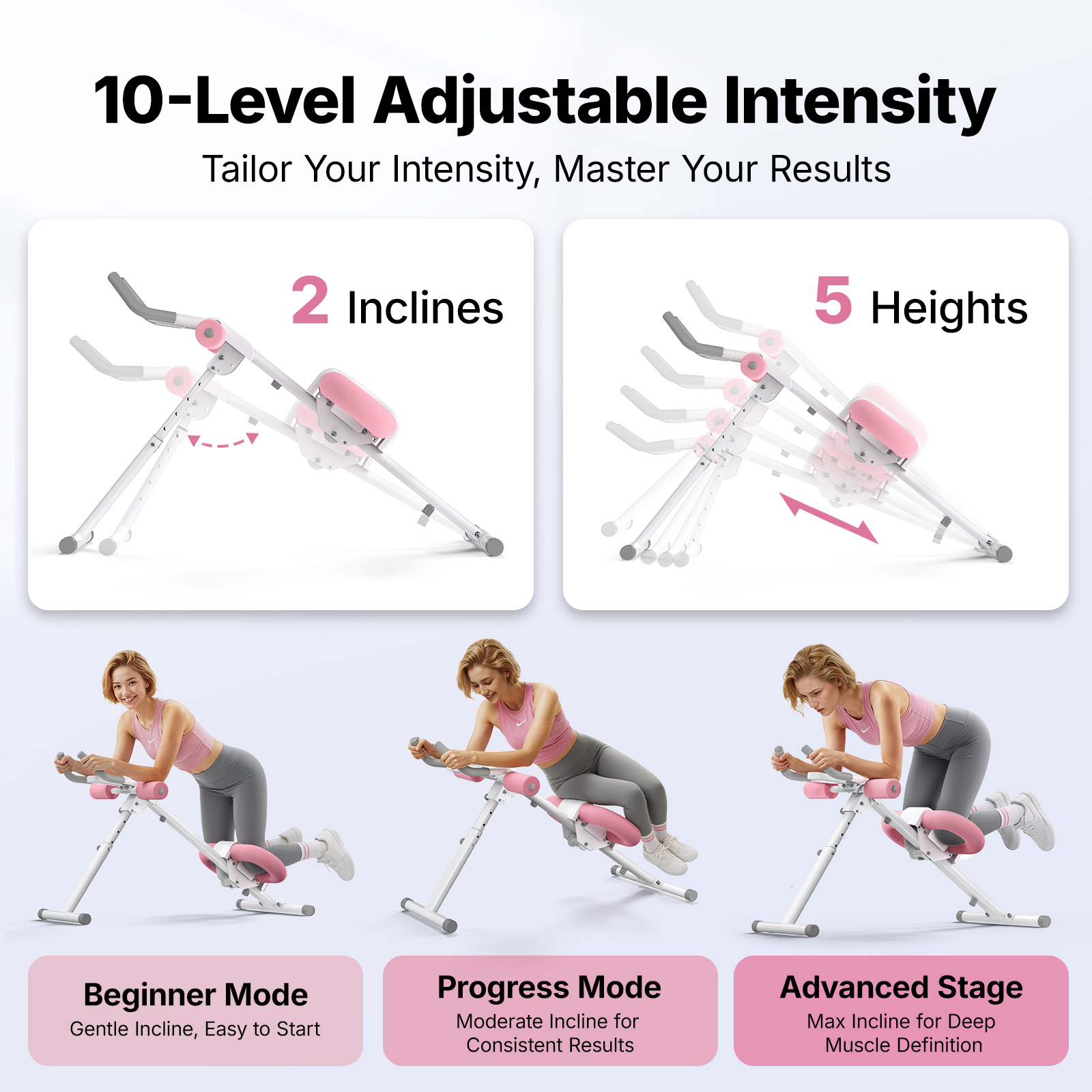 MERACH 440lbs Adjustable Ab Machine Abdominal Trainers for Full Body Workout, Foldable with Knee Protection
