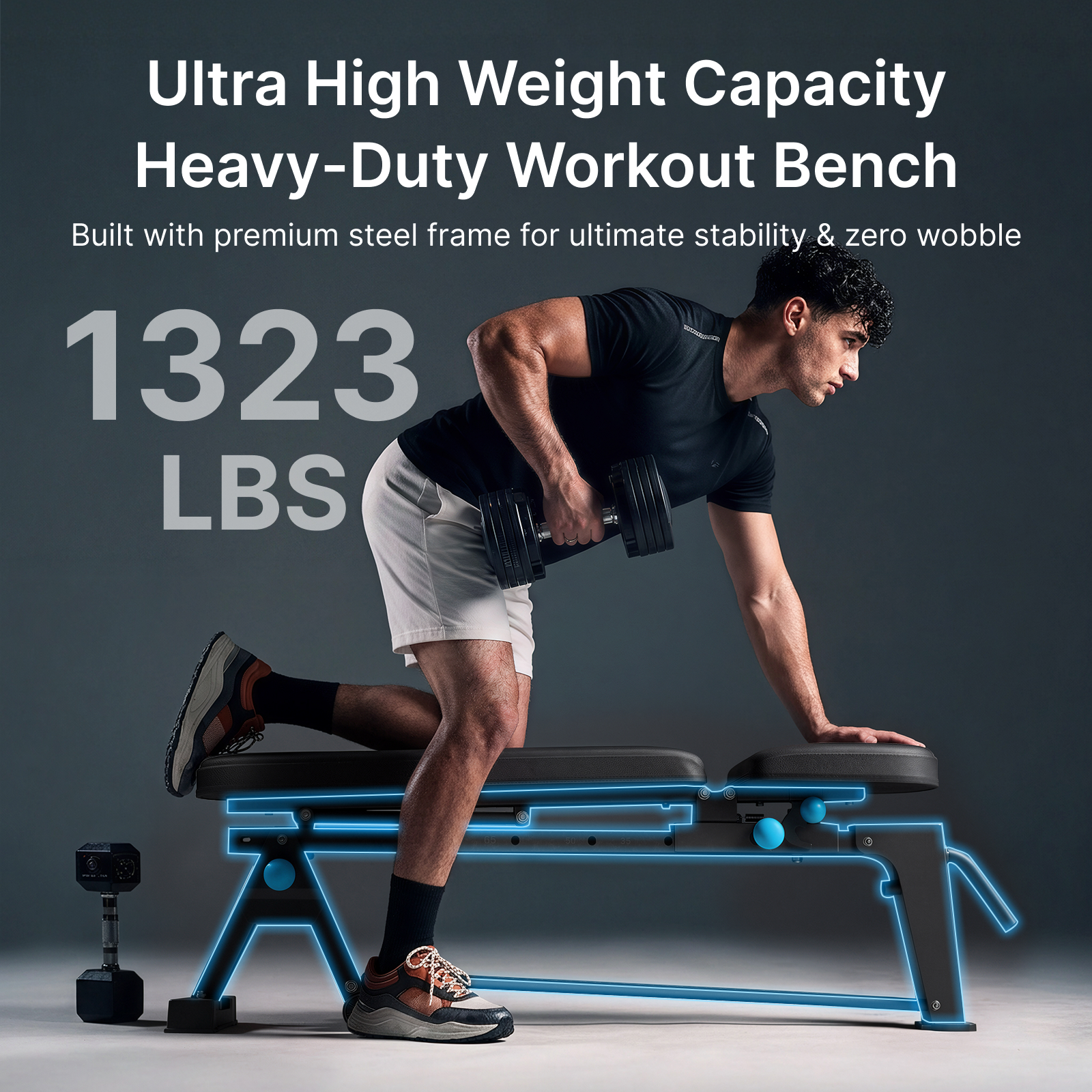 MERACH Adjustable Weight Bench Hold up to 1323lbs, Foldable Workout Bench Press for Home Gym Fitness Strength Training