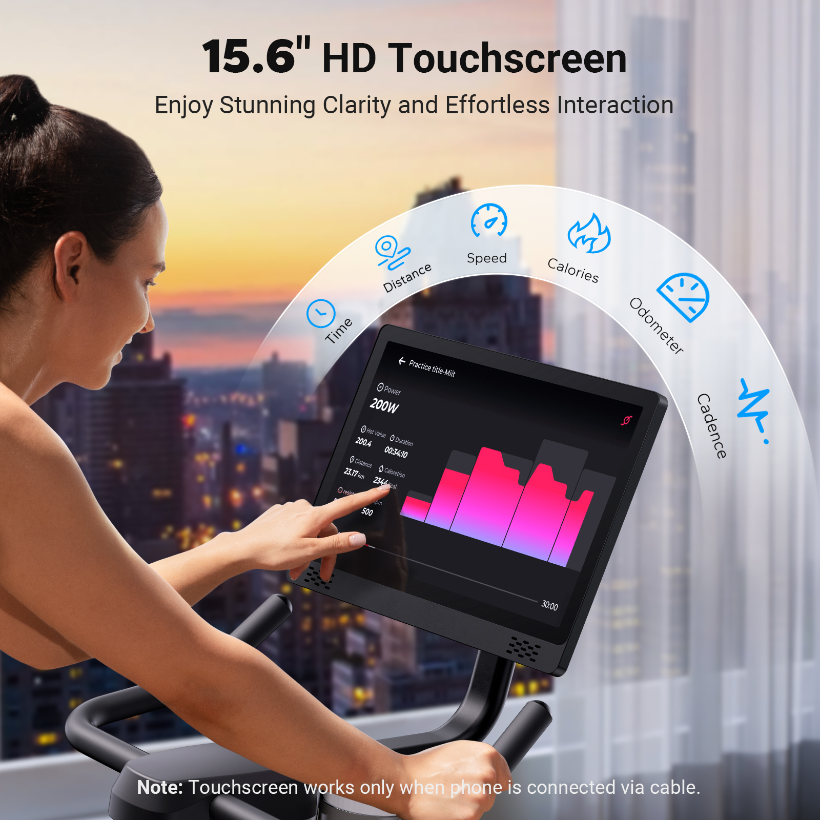 MERACH Stationary Exercise Bike with 1080P HD screen Low Noise for Indoor Workout Cycling Bike with 330lbs Weight Capacity Flywheel Weight 40lbs