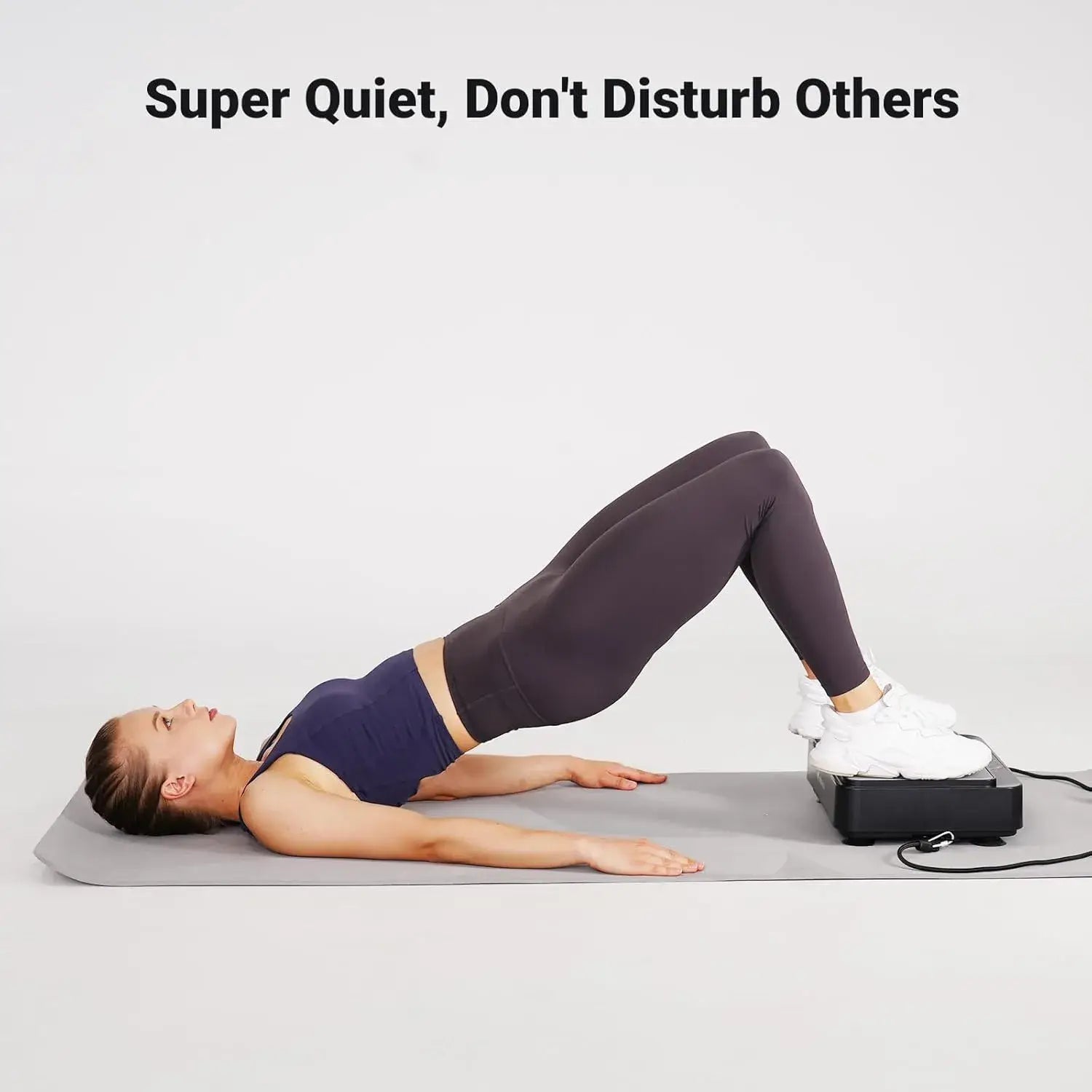 Black Whole Body Vibration Plate with tension ropes