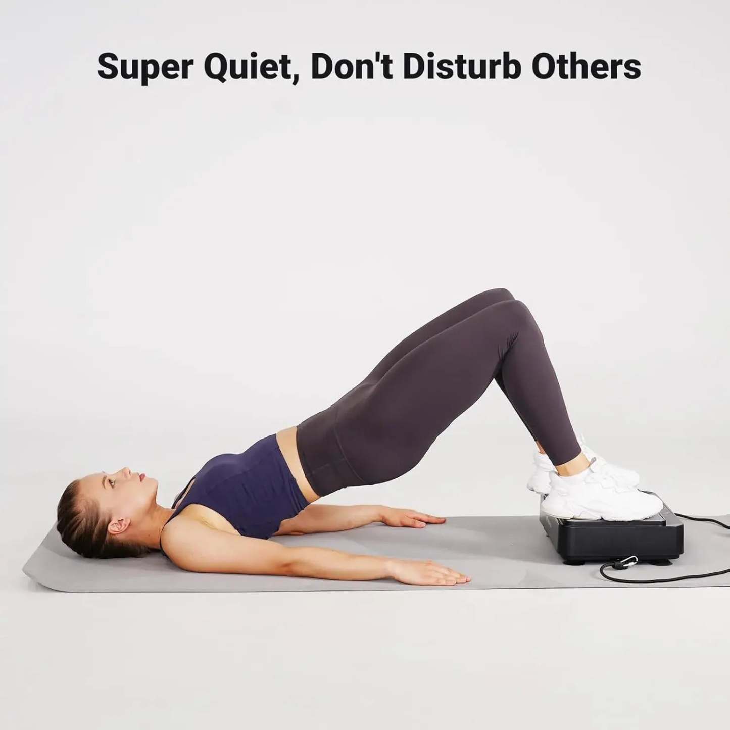 Black Whole Body Vibration Plate with tension ropes