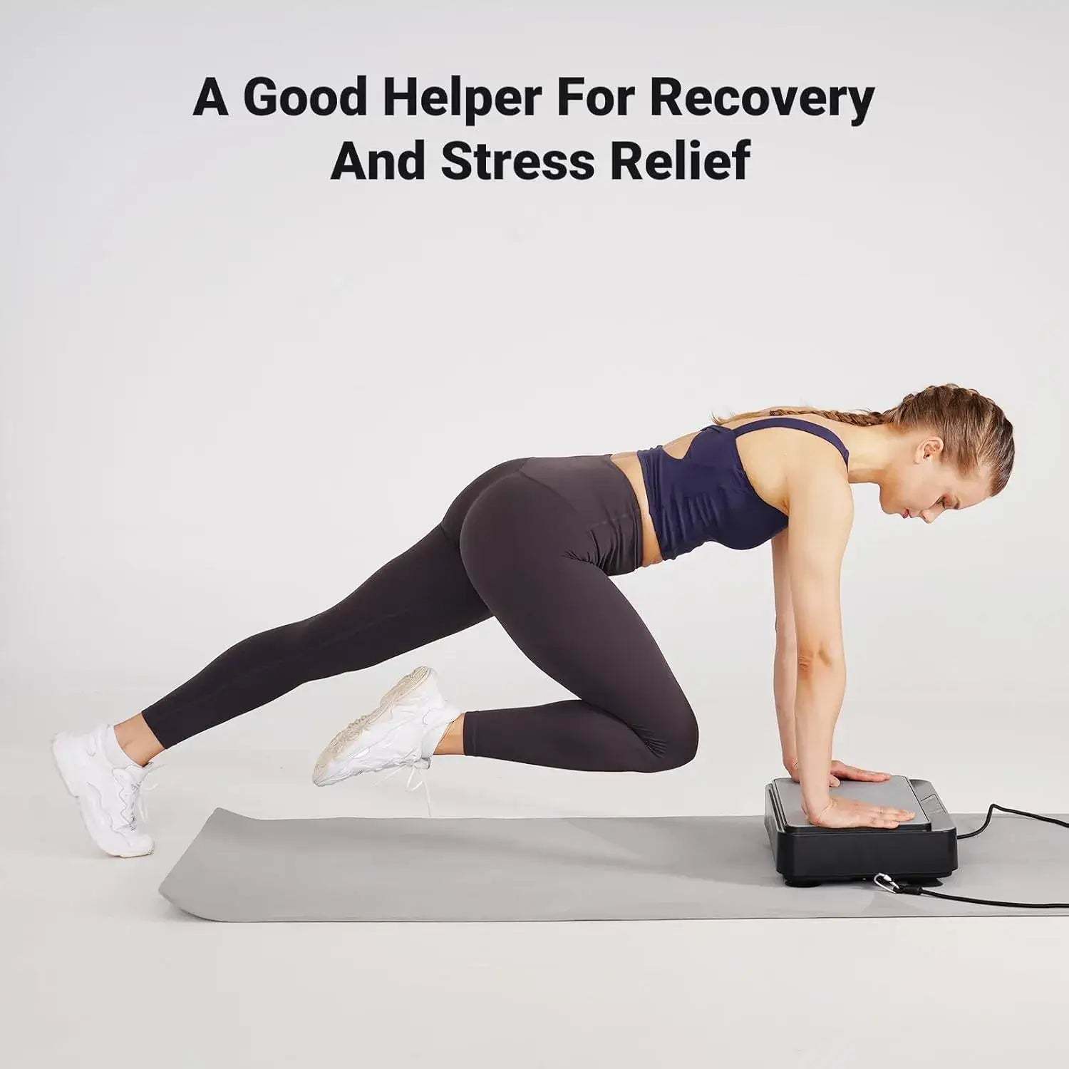 Black Whole Body Vibration Plate with tension ropes