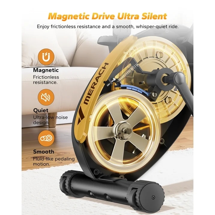 MERACH Folding Exercise Bike, 4 in 1 Magnetic Upright Bike with 16 Levels of Resistance for Home Indoor Cardio Workout Max Weight 300 lbs