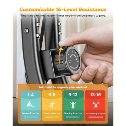 MERACH Folding Exercise Bike, 4 in 1 Magnetic Upright Bike with 16 Levels of Resistance for Home Indoor Cardio Workout Max Weight 300 lbs