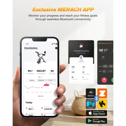 MERACH Folding Exercise Bike, 4 in 1 Magnetic Upright Bike with 16 Levels of Resistance for Home Indoor Cardio Workout Max Weight 300 lbs