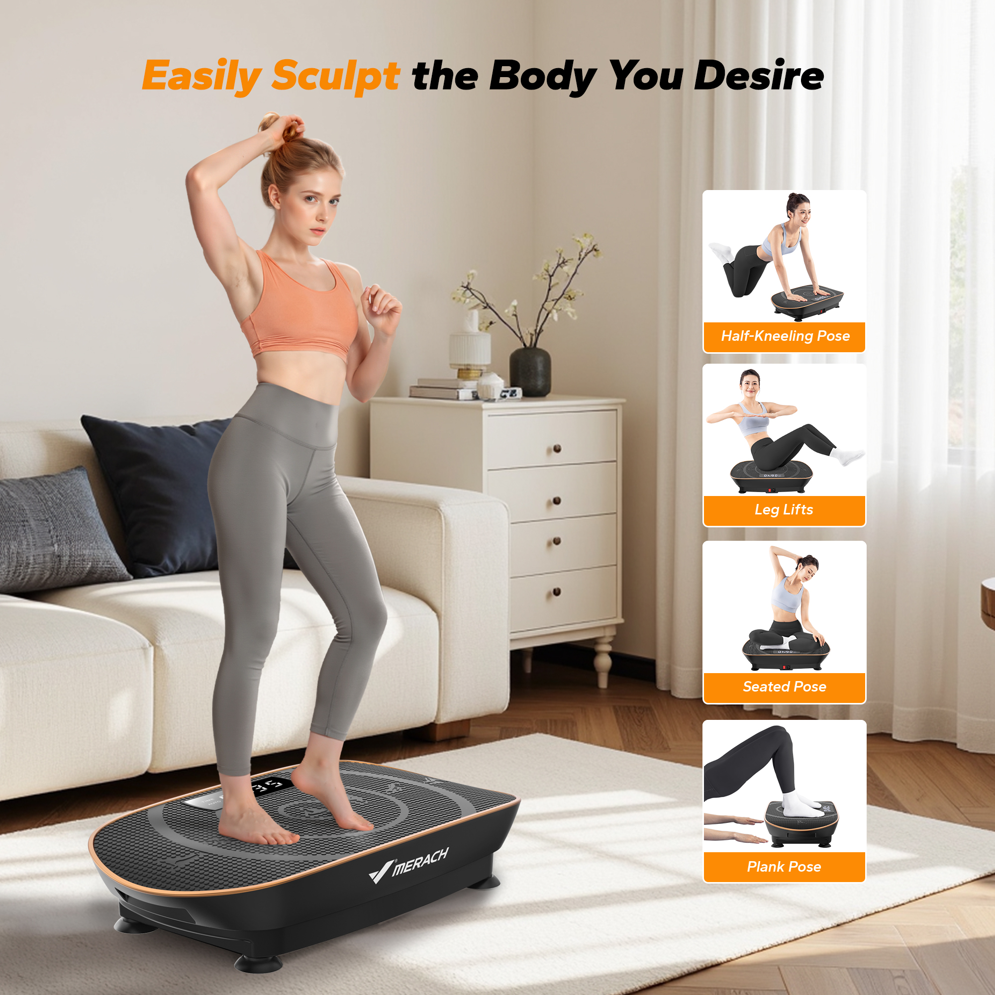 MERACH Vibration Plate Exercise Machine, Whole Body Shake Plate Exercise Machine with Remote Control