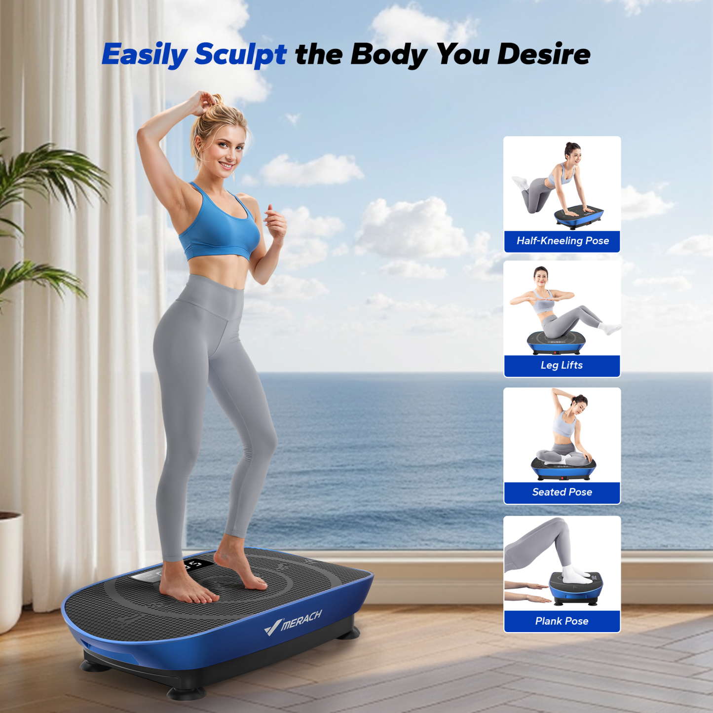 MERACH Vibration Plate Exercise Machine, Whole Body Shake Plate Exercise Machine with Remote Control